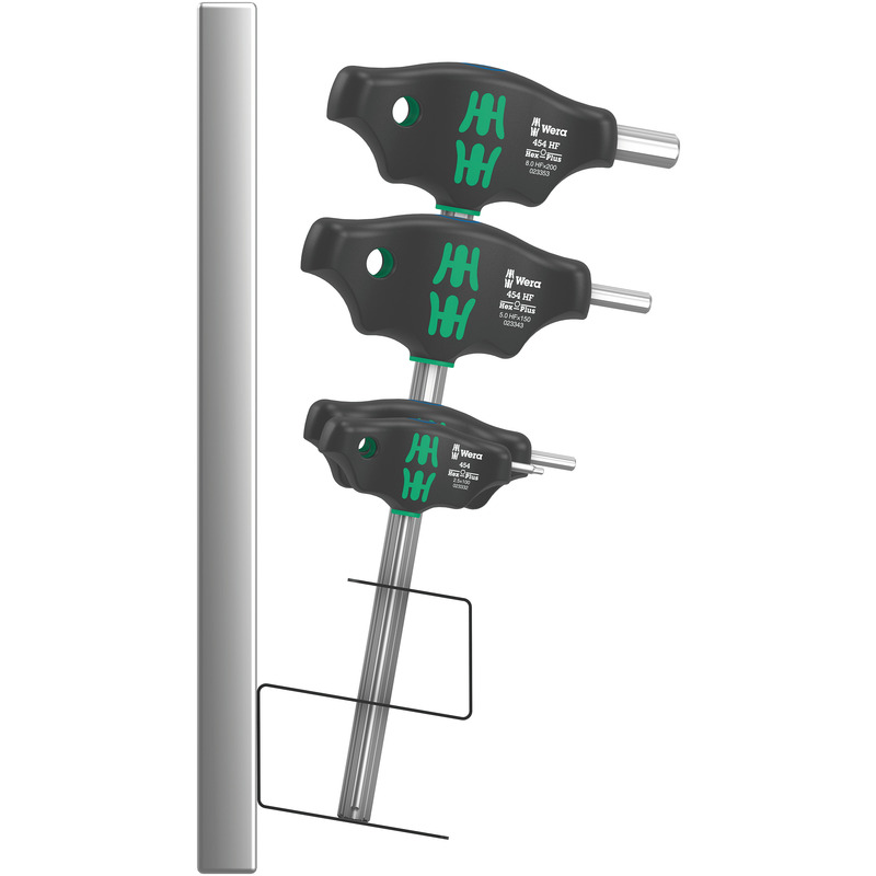 Wera 454/7 HF Set 2 Screwdriver set T-handle Hex-Plus screwdrivers with holding function, 7 pieces 