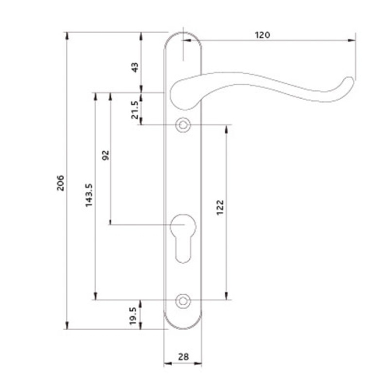 DCSWAN Windsor Swan Neck Door Handle