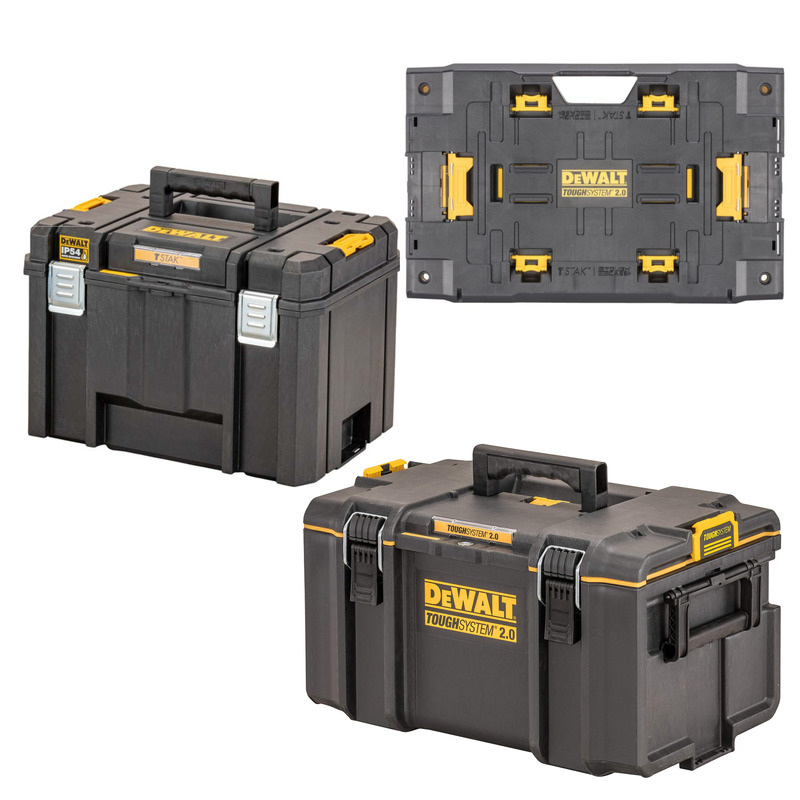 Dewalt TOUGHSYSTEM To TSTAK Adapter Bundle - DWST83294-1 DS300 ToughSystem 2.0 Toolbox, DWST83346-1 TSTAK 2.0 Deep Box & DWST08017-1 Adapter Plate