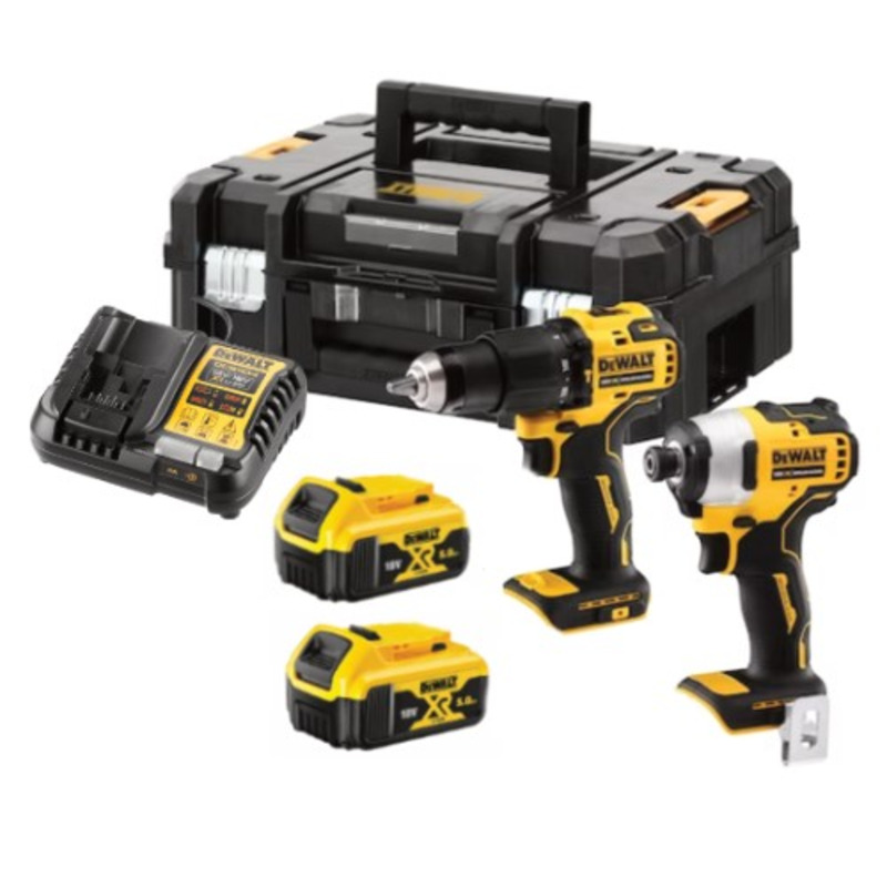 thumbnail image 2 of DEWALT DCK299P2 20V MAX XR 5.0Ah Premium Cordless Hammerdrill & Impact Driver Combo Kit With DEWALT DWA2FTS100 Screwdriving And Drilling Set, 100 Piece 2 of 10