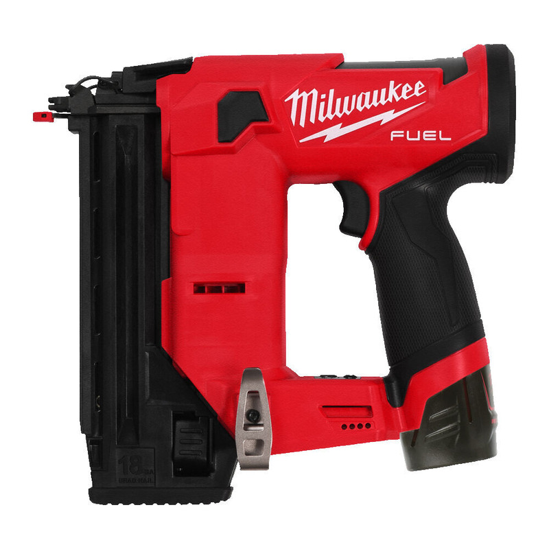 Milwaukee M12FCN18GS-202X 12v Fuel 18GA Straight Brad Nailer Kit - 2 x 2.0ah Batteries