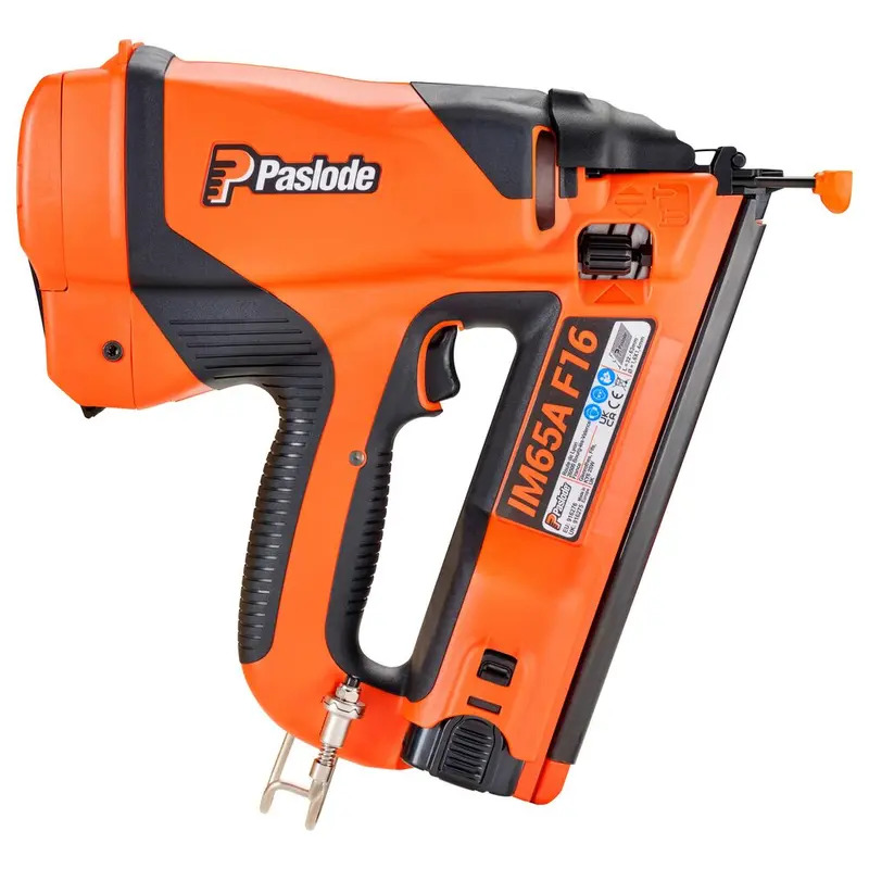 Paslode IM65A F16 7.4V Angled Second Fix Finishing Nail Gun Kit -2.1Ah Battery, Charger & Case