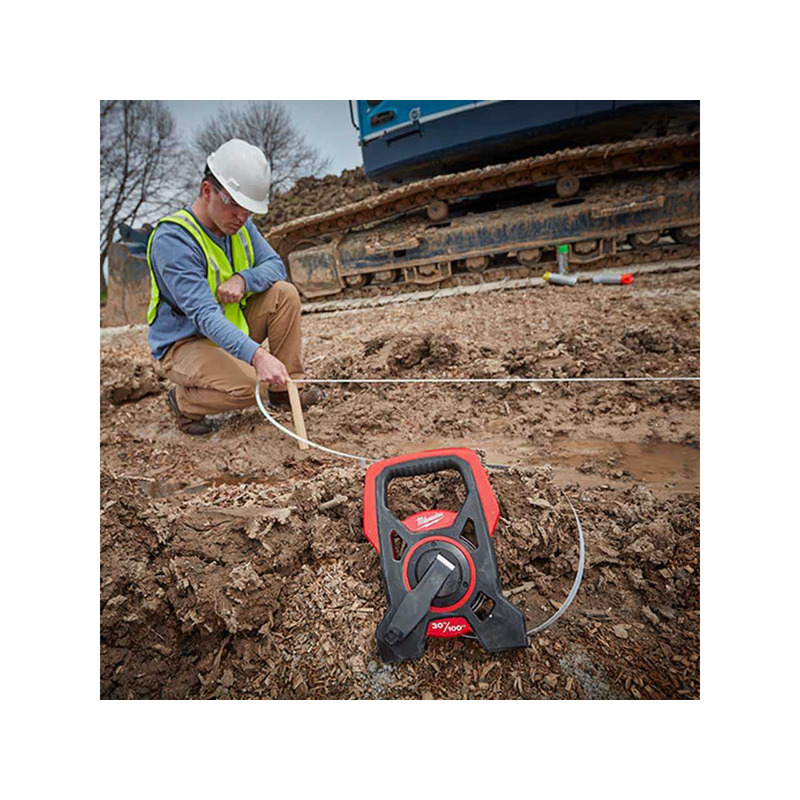 thumbnail image 2 of Milwaukee Closed Reel Long Tape Measure - 100-Foot Steel Blade With Grime Guard 2 of 9