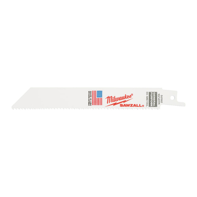 Milwaukee Sawzall Multi Material Cutting Blades - Wood/Plastic/Metal - Packs of 5 (Select Size)