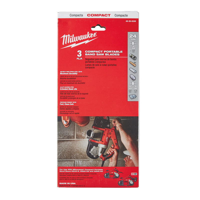 Milwaukee 48390539 Bandsaw Blades - Pack of 3 (898.52mm Length, 25TPI)