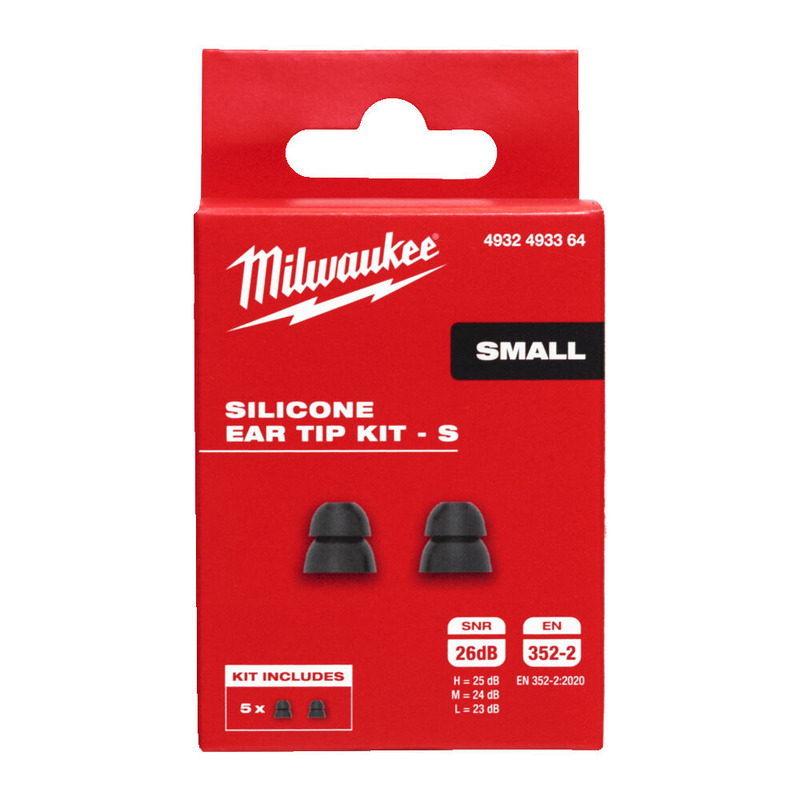 Milwaukee 4932493364 Silicone Ear Tip Replacement Size S - Pack of 5 Pairs 