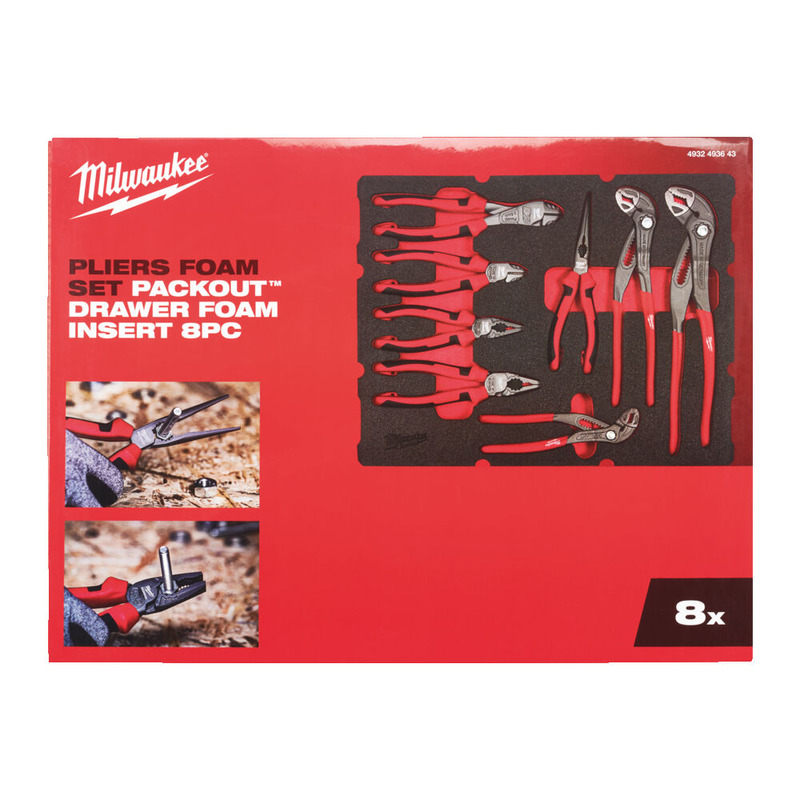 Milwaukee 4932493634 8pc Packout Drawers Pliers Foam Insert Set