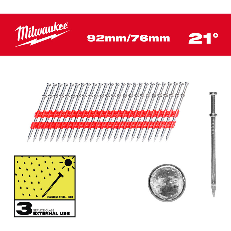 Milwaukee 21&deg; Duplex Nails for M18FDN Duplex Nailer - Select Size - Box of 2000