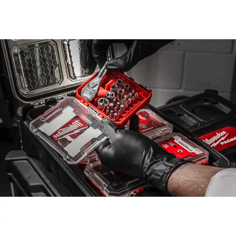 Milwaukee 4932499470 25pc 1/4" Drive Compact Ratchet Set in Packout Compatible Box