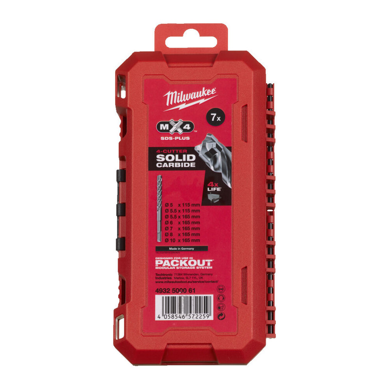 Milwaukee 4932500061 SDS-Plus MX4 Drill Bits - 7pc NG Set 2