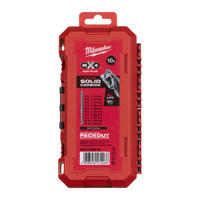 Milwaukee 4932500062 SDS-Plus MX4 Drill Bits - 10pc NG Set 3