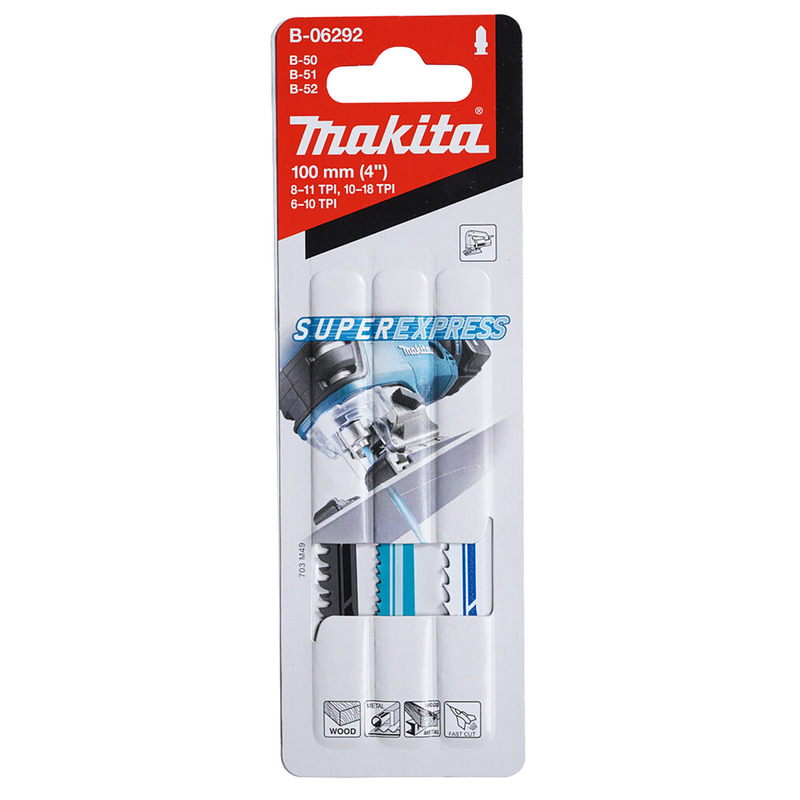 Makita B-06292 Mixed Jigsaw Blade Set - Pack of 3