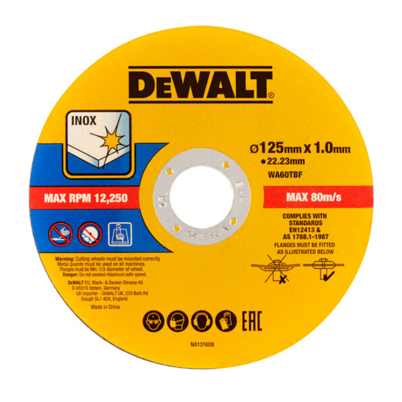 Dewalt DT20594 Metal Bonded Cutting Discs - 125mm - Pack of 25