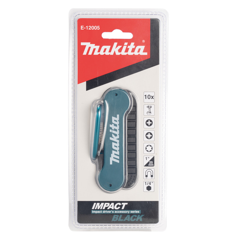 Makita E-12005 10pc 25mm Impact Black Screw Bit Set 