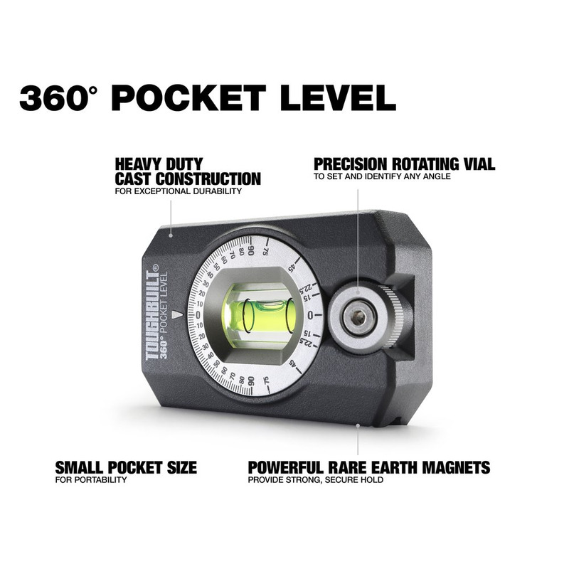 Toughbuilt H2-L-4R 360 Degree Pocket Level 
