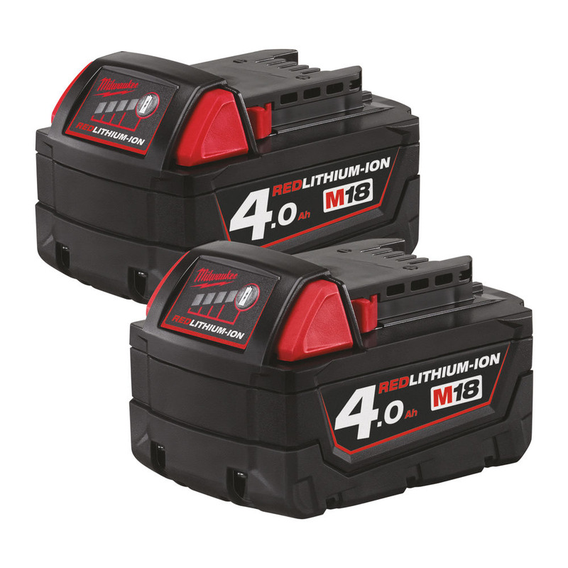 Milwaukee Starter Set 18V : 2x Batteries M18 B4 4,0Ah + Chargeur