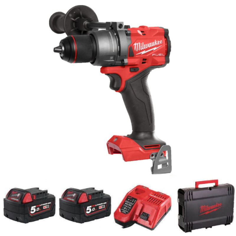 Milwaukee M18FPD3502X 18v Fuel Combi Drill Kit 2ah 5ah Batteries