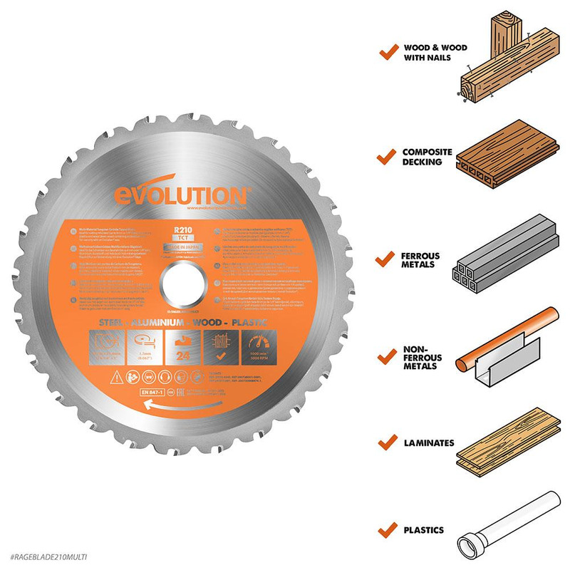 Evolution RAGEBLADE210MULTI 210mm Multi-Material Cutting Blade 24T