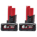 Milwaukee M12B6 12V 6.0Ah RedLithium-Ion Batteries (Twin Pack)